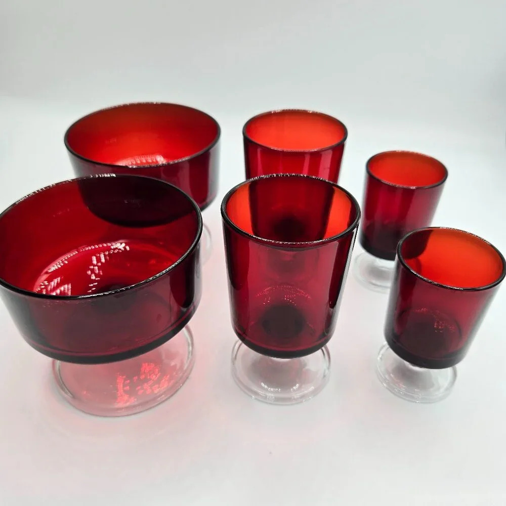 Luminarc Cavalier Ruby Red Glasses in 3 different  sizes
